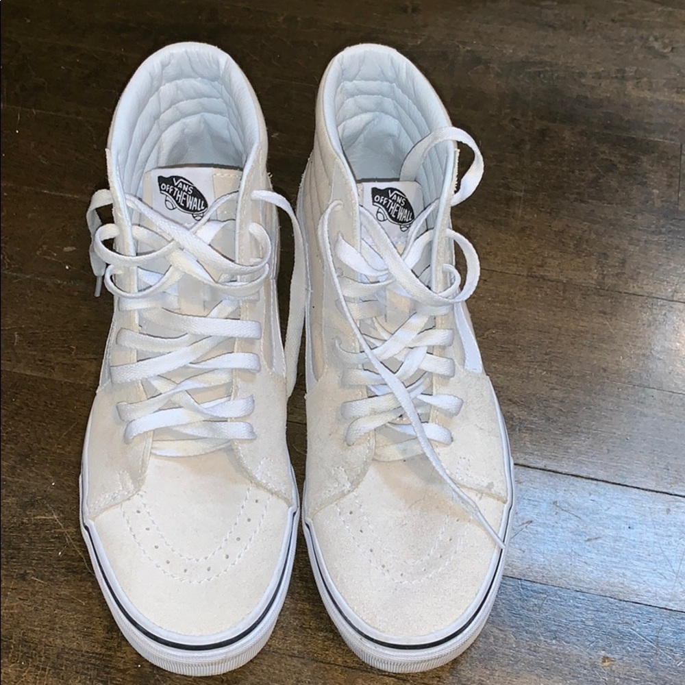 Cream/Off white high top Vans